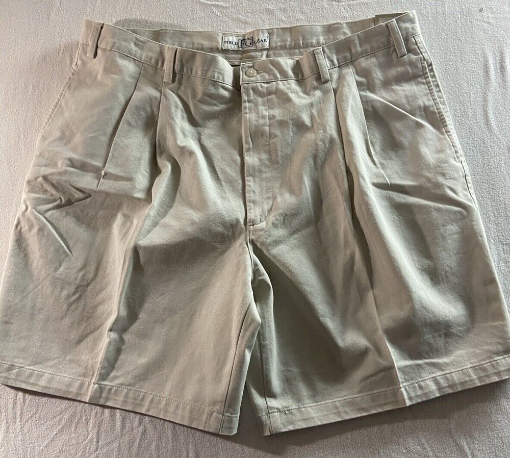 Fieldgear Shorts Mens 42 Regular Pleated Khaki Cotton Twill Brand NWT
